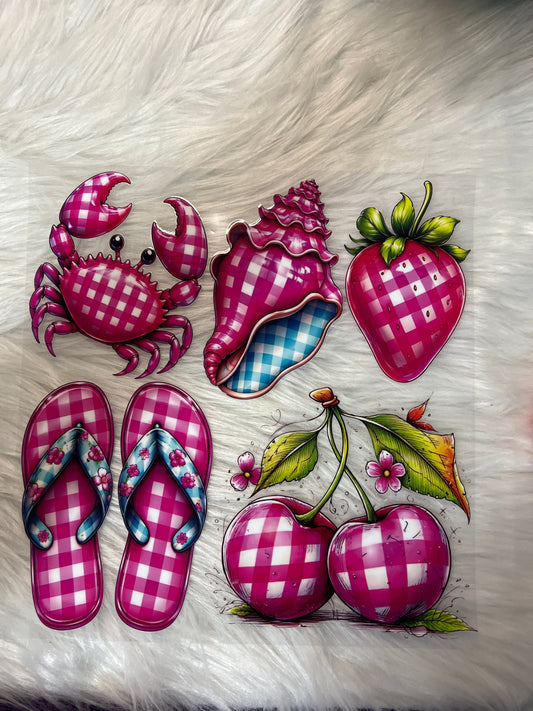 Hot Pink Plaid Summer Element