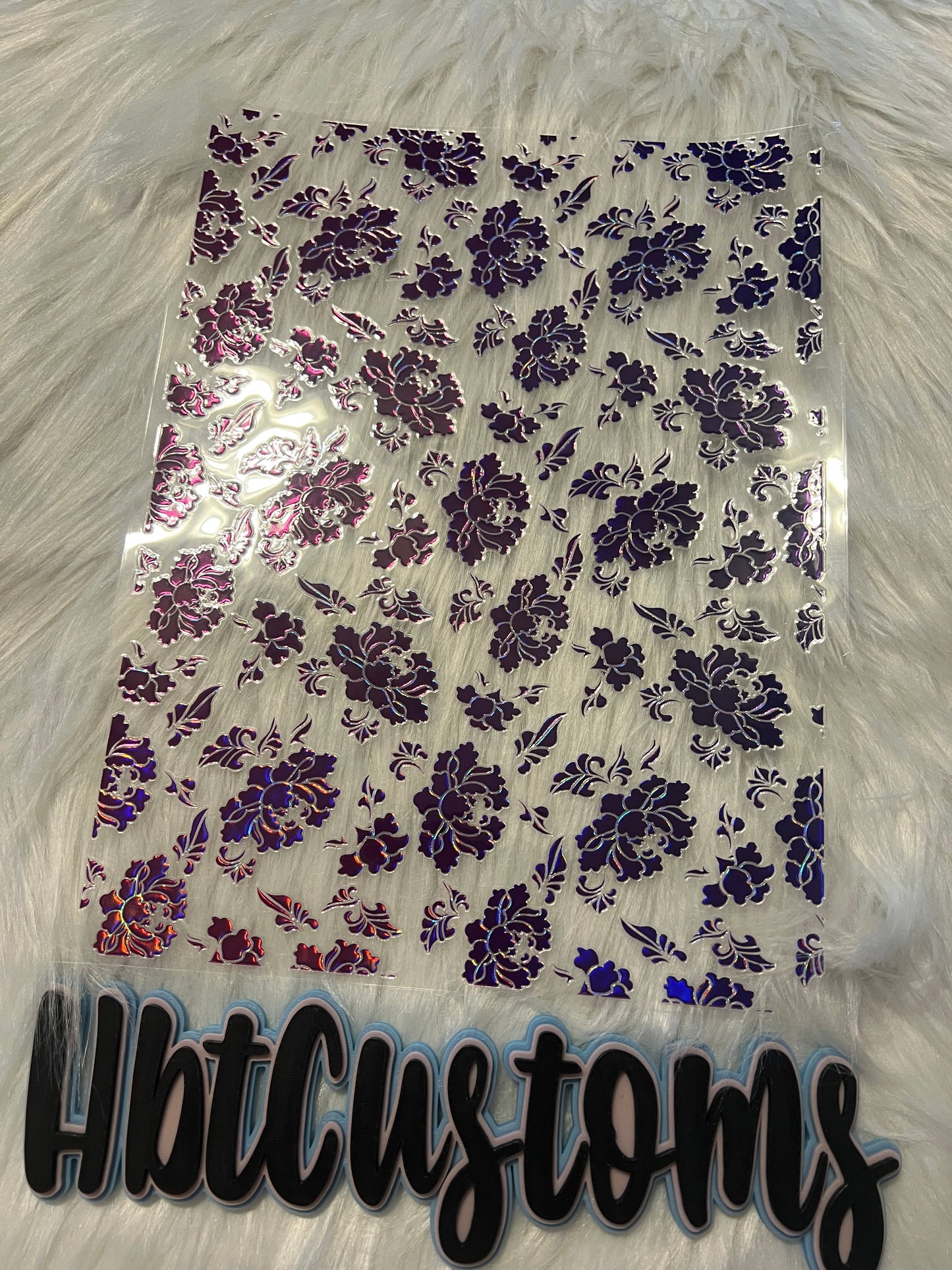 Purple Flowers Holo Element 11.5 X 9