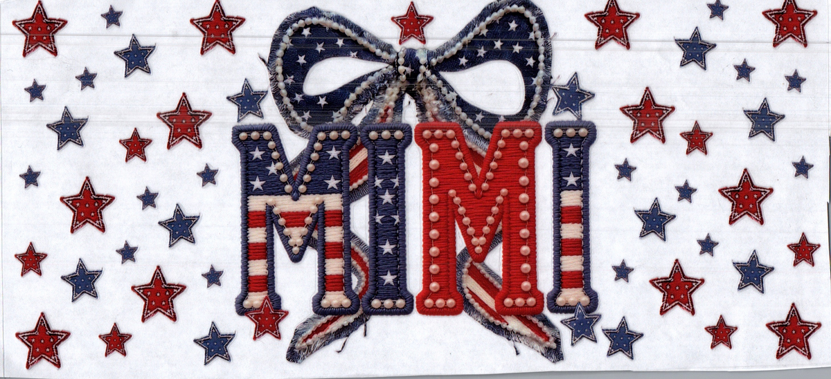 16oz Mimi W/denim bow Patriotic 10