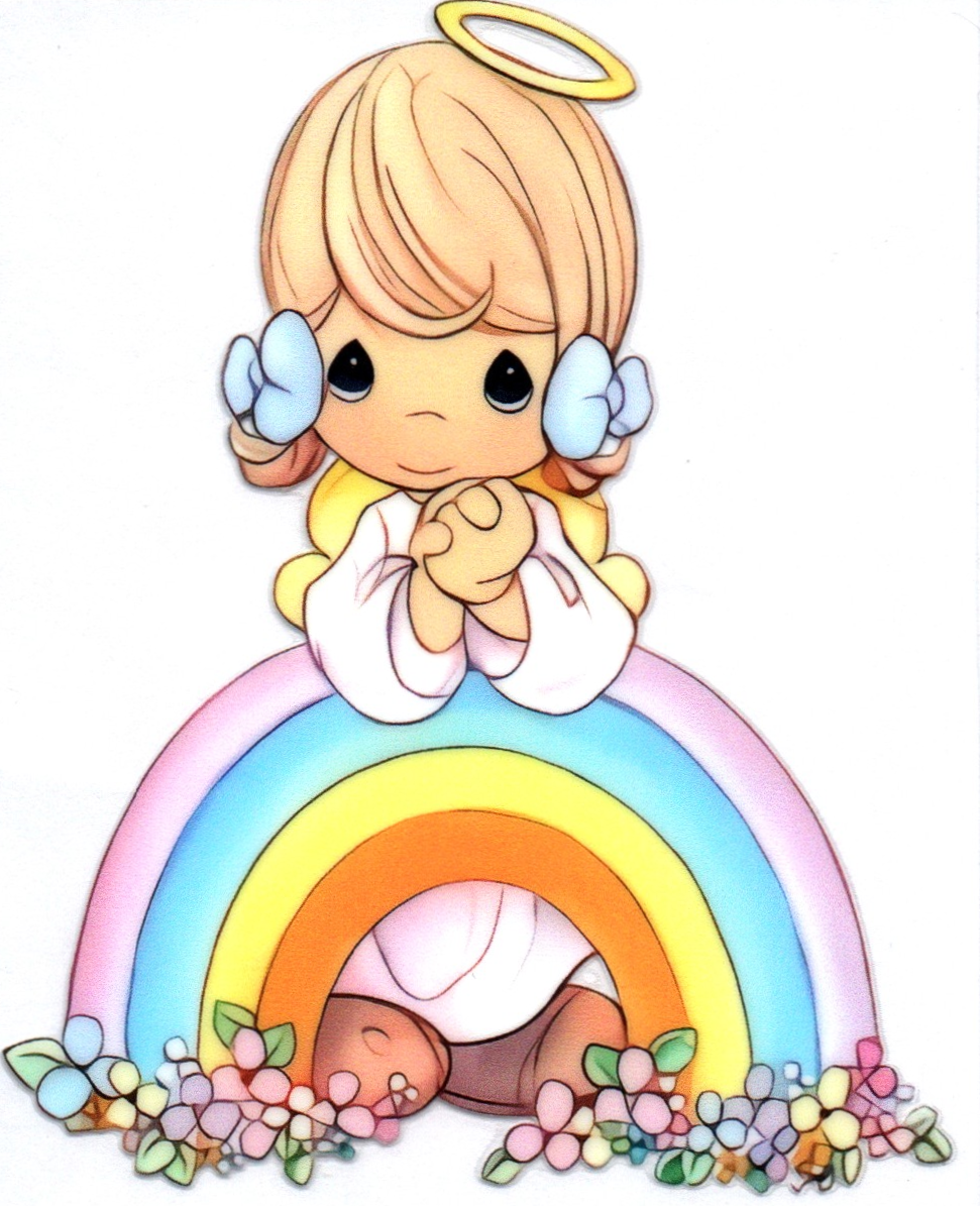 Girl Angel w/rainbow Precious Moments 8 Single Decal