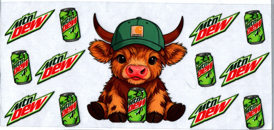 16oz Mt Dew Green Chartt Cow #88