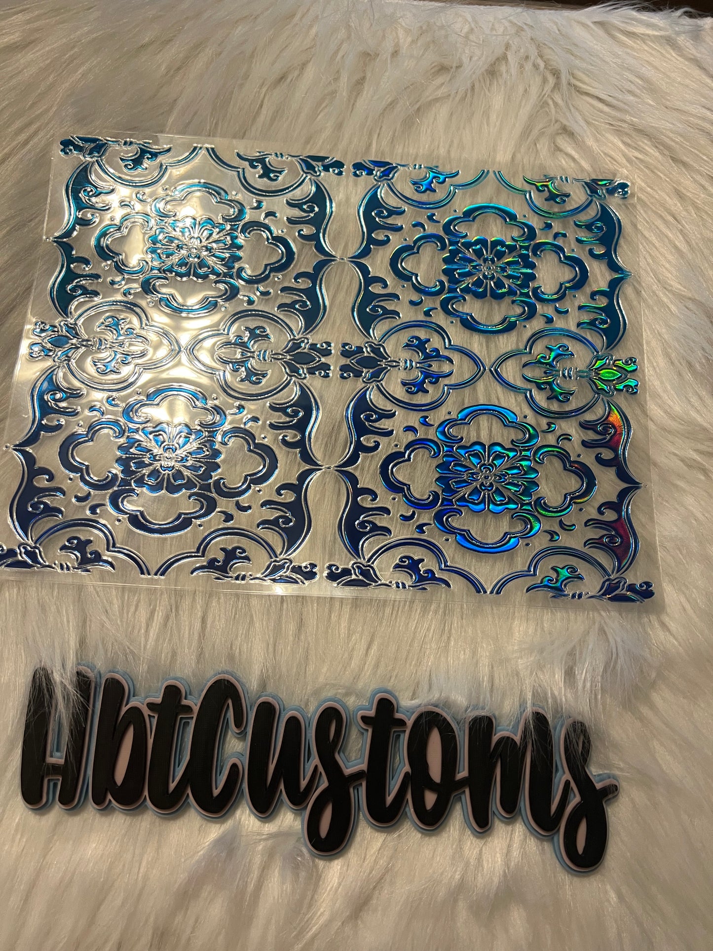 Blue/Teal Design Holo Element 11.5 X 9