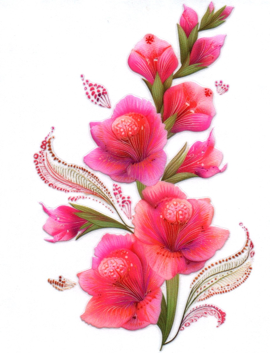 Pink flowers Misc. Single Decal 88