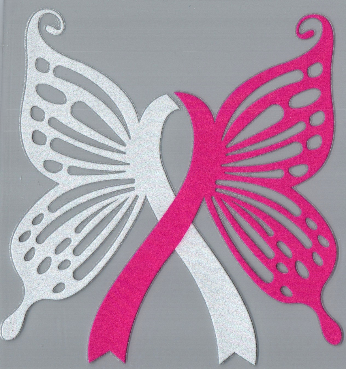 Pink/White Ribbon Awareness Single Decal 88