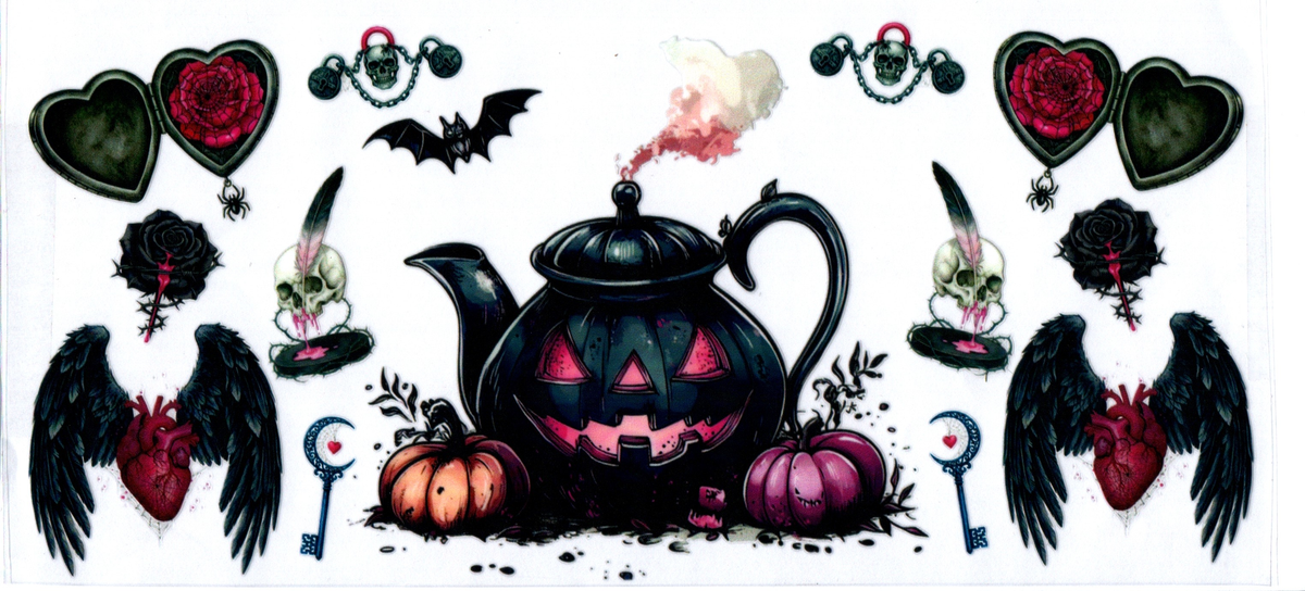 16oz black pumpkin tea kettle halloween 88