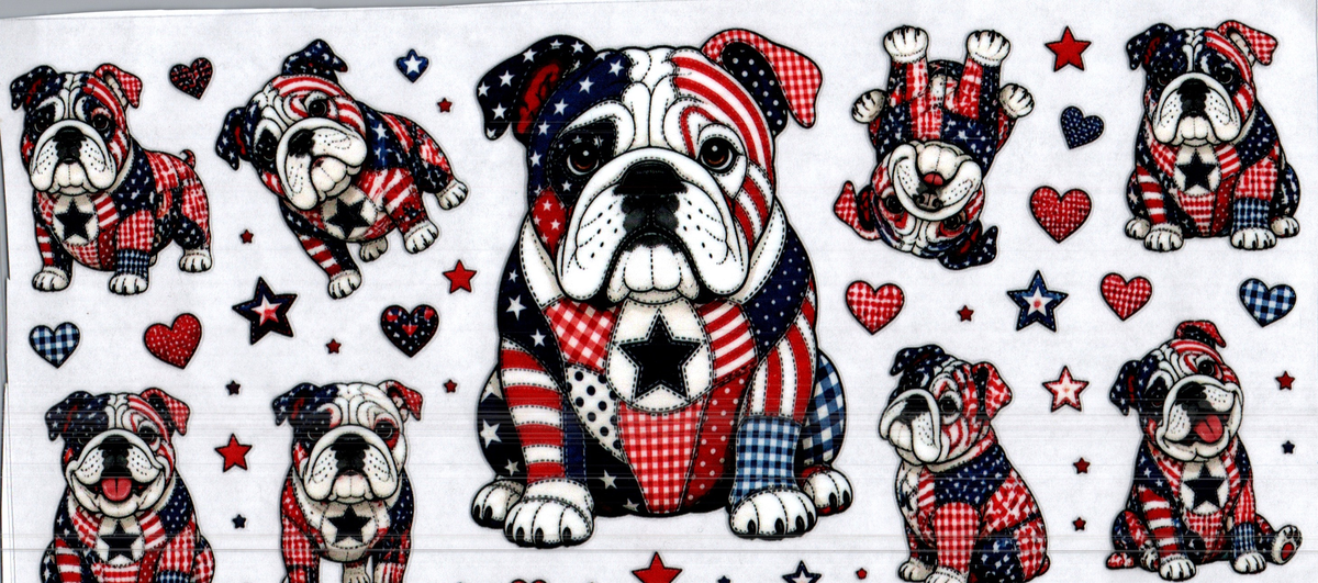 16oz Quilt RWB Bull Dog Patriotic 11