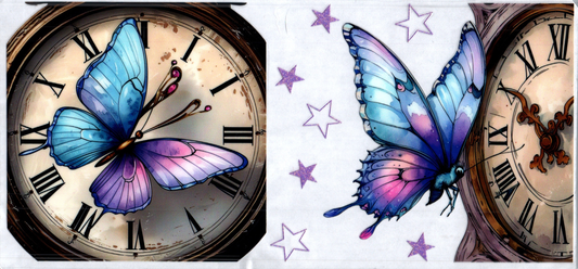 16oz Clock Butterfly 89