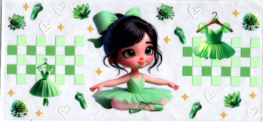 16oz Green Ballerina Kids