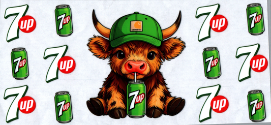 16oz 7up Green Chartt Cow #89