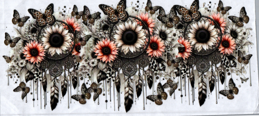16oz Pink White Gray Sunflowers 89
