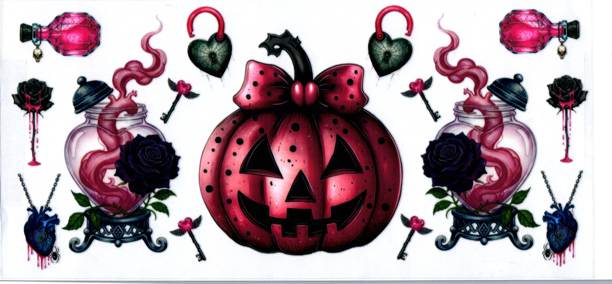 16oz pink pumpkin glass heart jars halloween 89