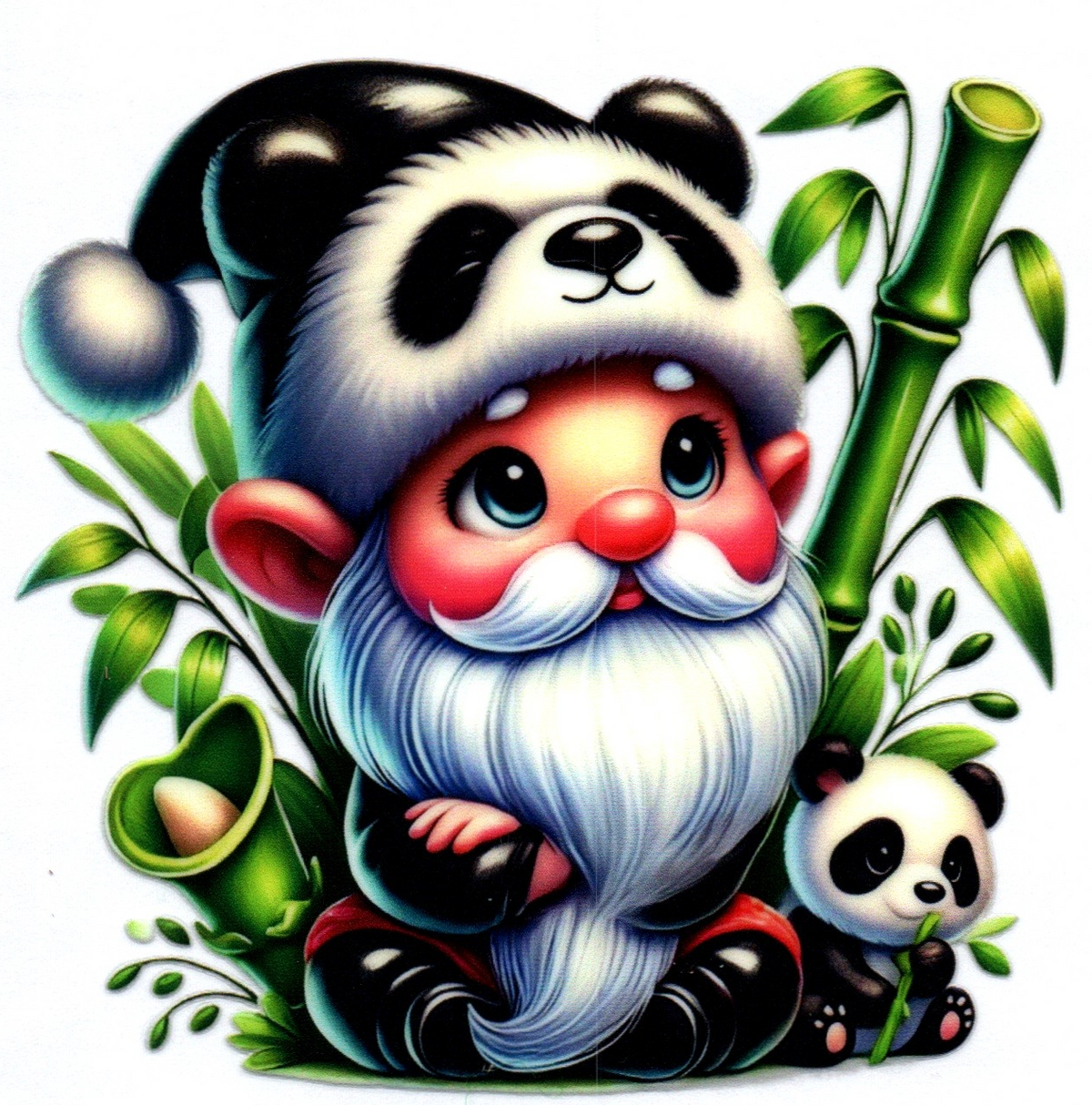 Gnome 2 w/Panda cub Misc. Single Decal 89