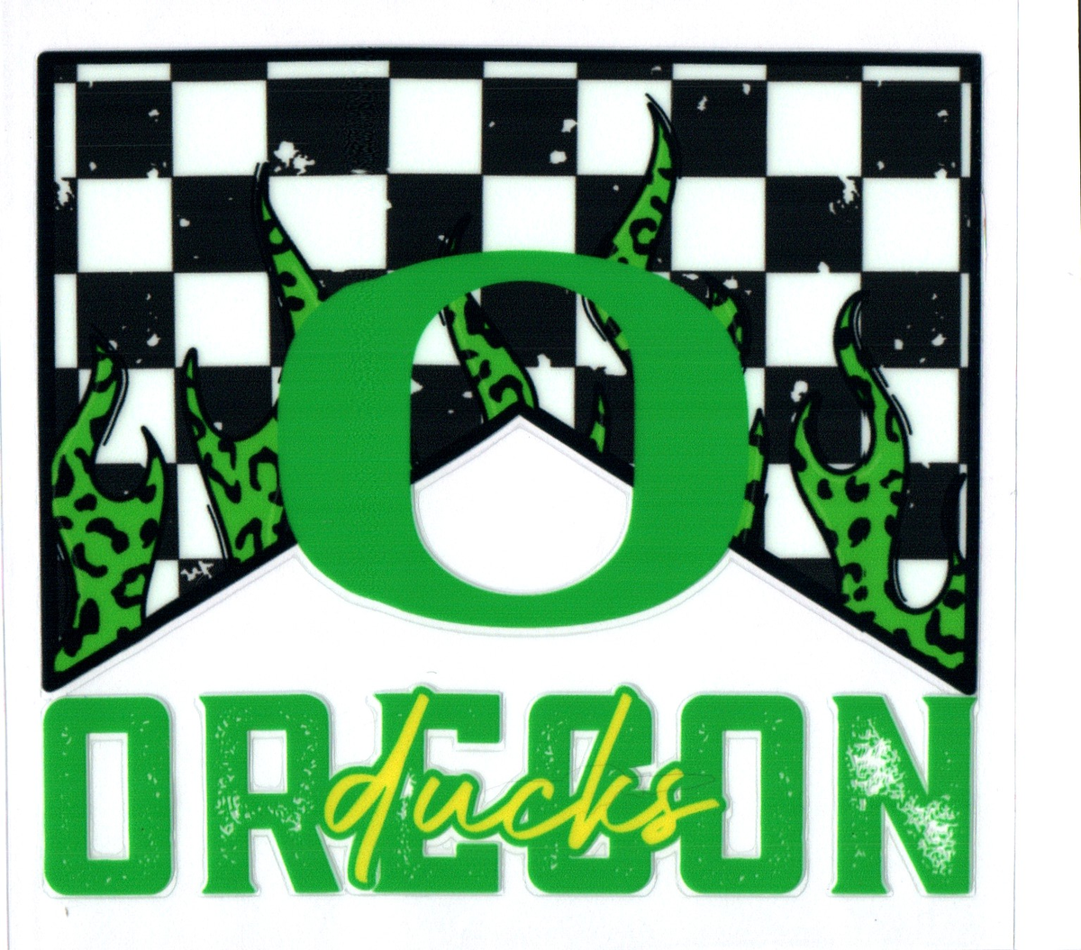 OR ducks checkered Single Decal football 8