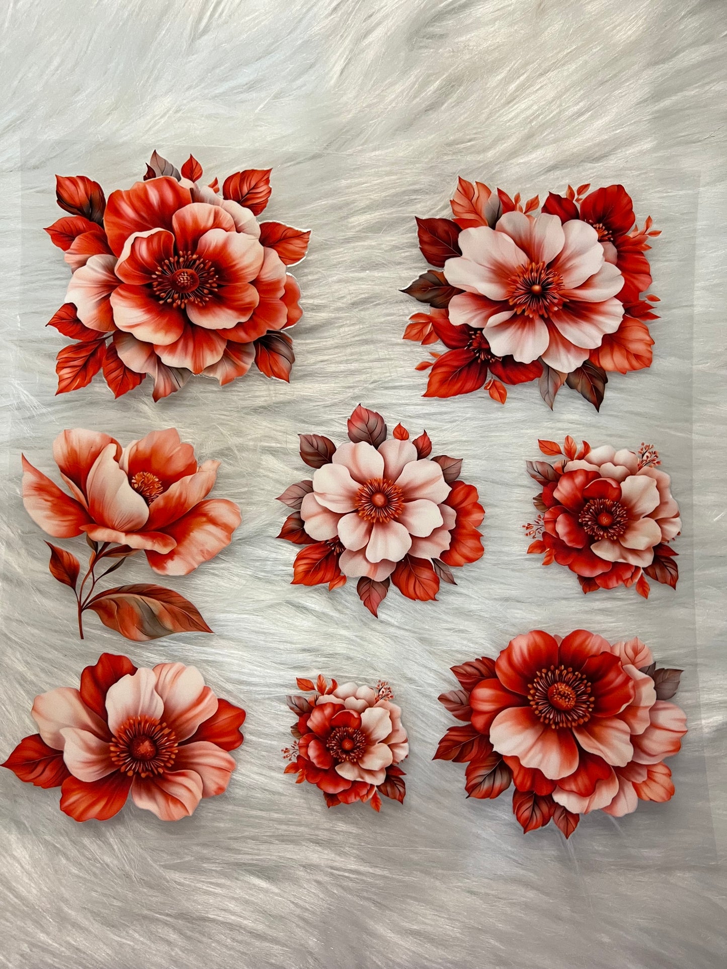 Red/Peach Flowers Element