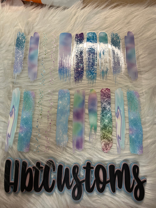 Mermaid Brush Strokes Element