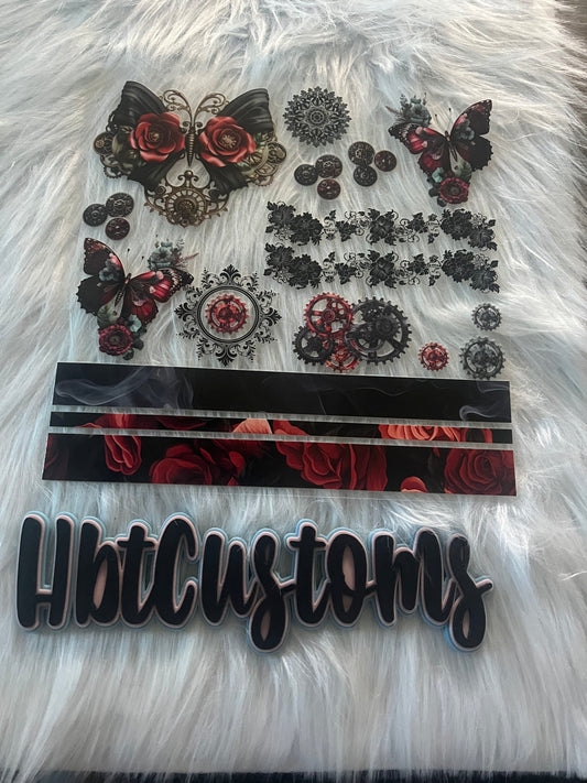 Steampunk Red & Black 10x10