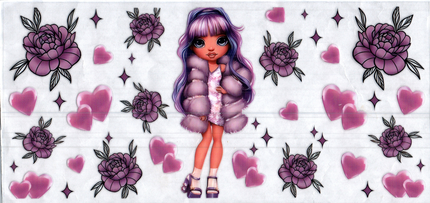 16oz Little Girl Purple flower kids