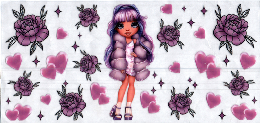 16oz Little Girl Purple flower kids