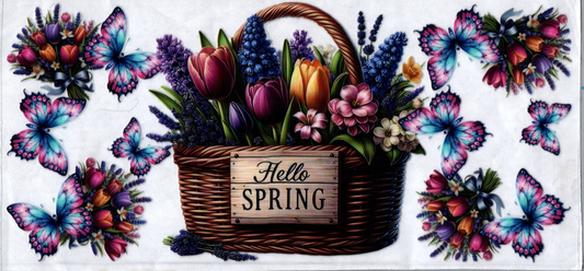 16oz Hello Spring Basket Flowers 9