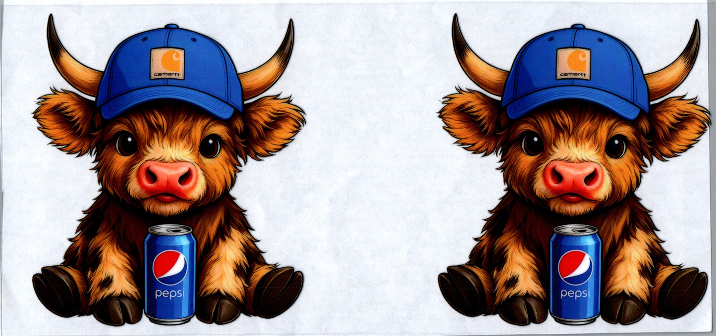 2 decals Pepsi Blue Chartt Cow #90
