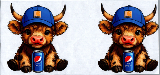 2 decals Pepsi Blue Chartt Cow #90