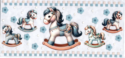16oz White & Blue Rocking Horse Kids