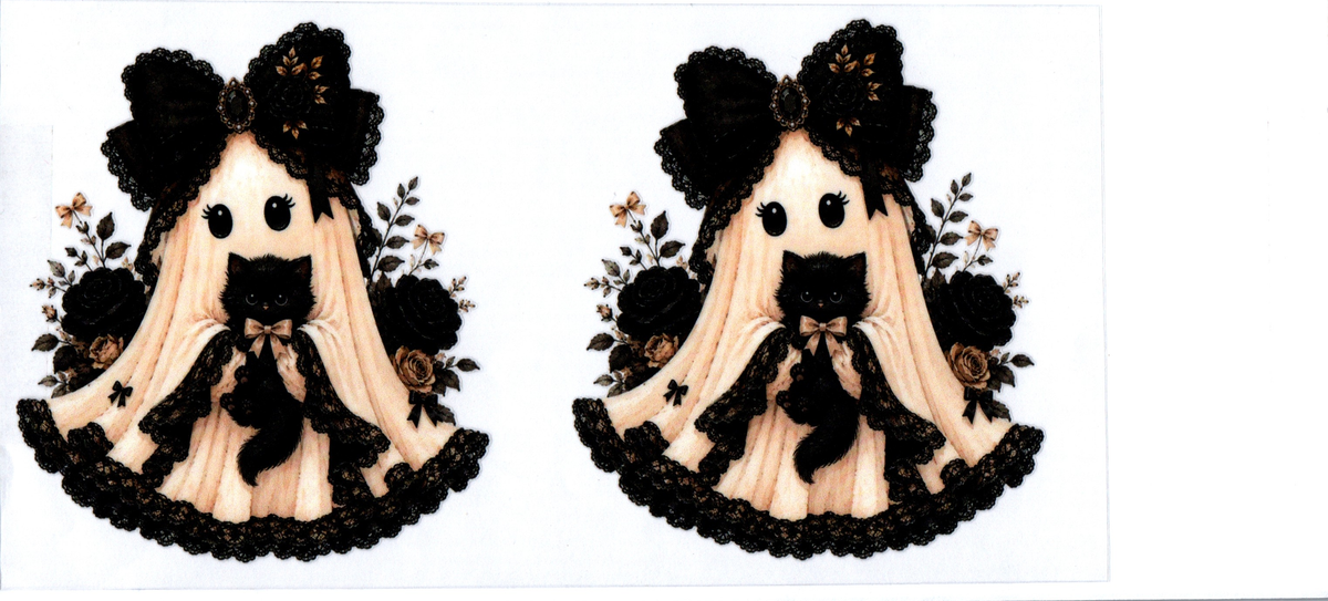 16oz ghost black lace & roses halloween 90