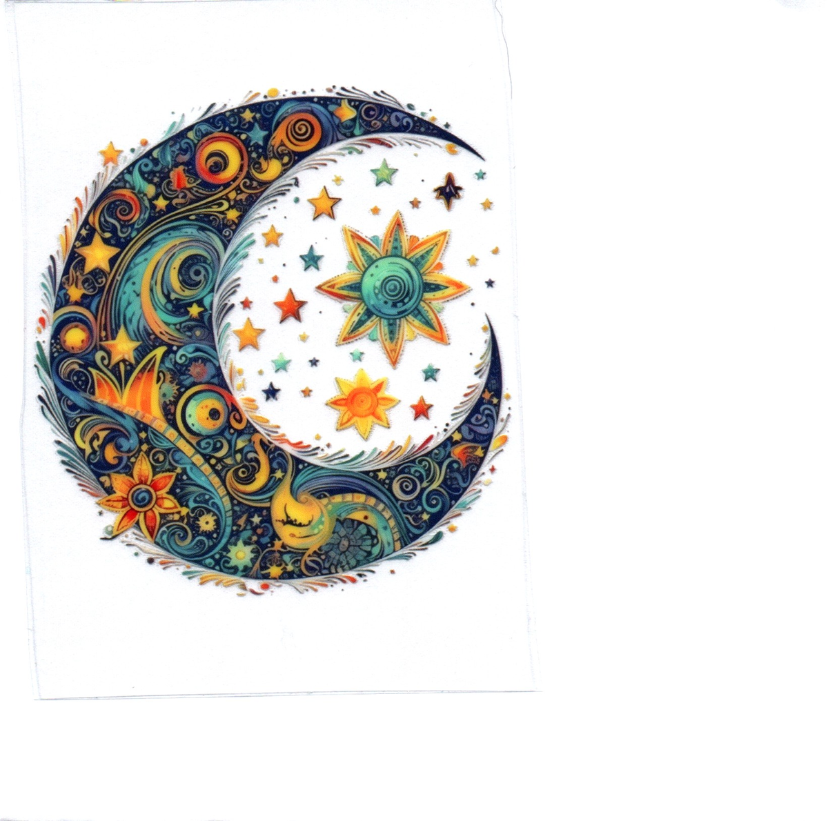 Aztec inspired moon Single Decal 91
