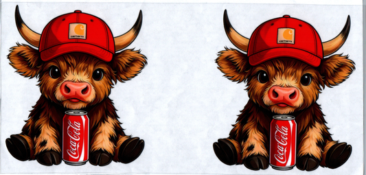 2 decals Coke Red Chartt Cow #92