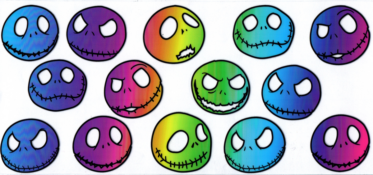 16oz Jack rainbow faces Halloween 9
