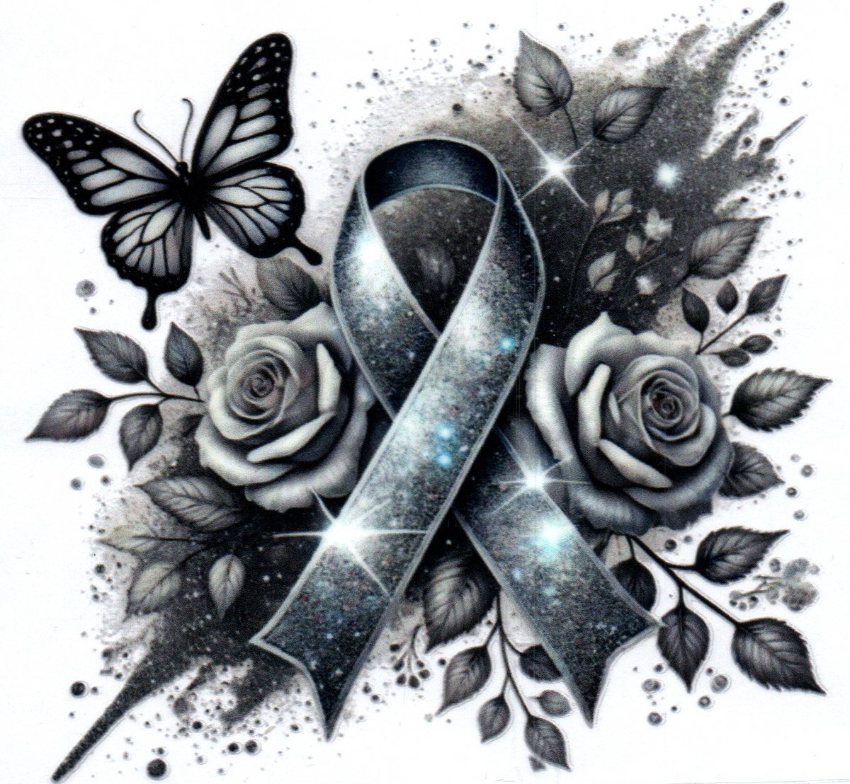 Silver/Gray Ribbon Awareness Single Decal 93