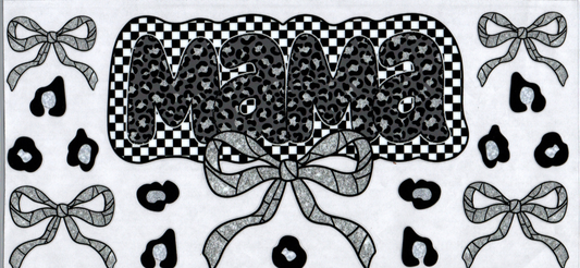 16oz Mama Black & White Checkered with Bows