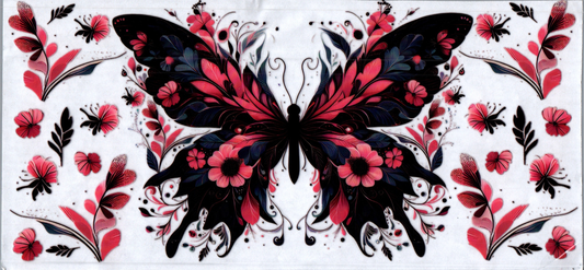 16oz Black and Red Butterfly 94