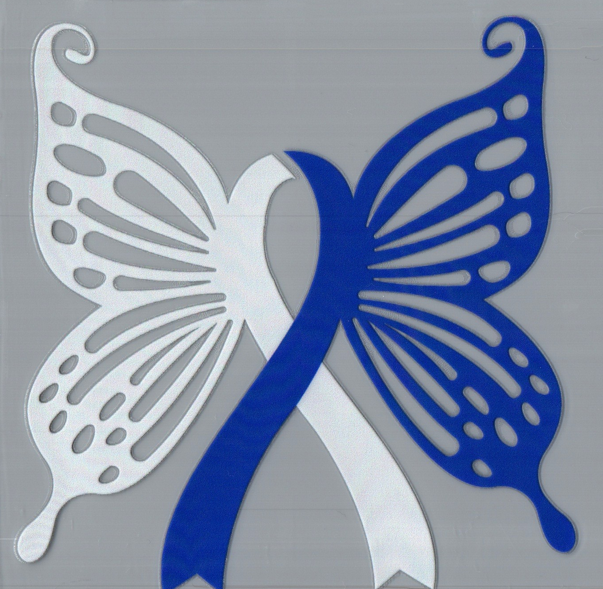Blue/White Ribbon Awareness Single Decal 94