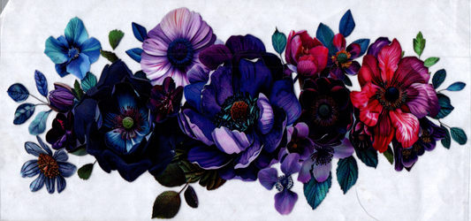 16oz Purple, Blue, Red Flowers 96