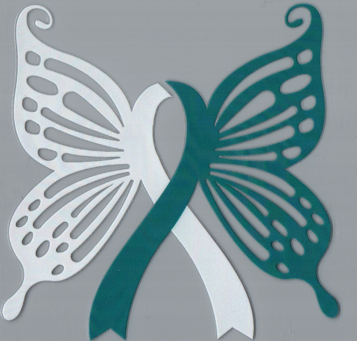 Teal/White Awareness Single Decal 96