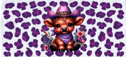 16oz Baby Cow w/Hat Purple Kids