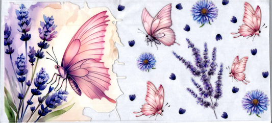 16oz Lavender &n Pink Butterflies 97