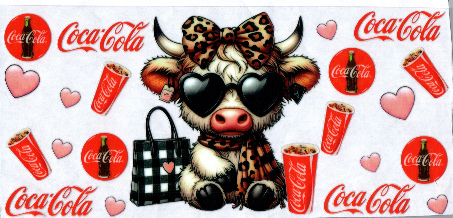 16oz Coke Black and White Plaid Purse Cow #98