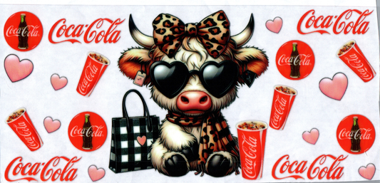 16oz Coke Black and White Plaid Purse Cow #98