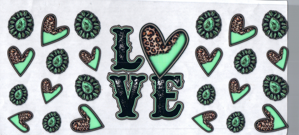 16oz cheetah and turquiose love 98