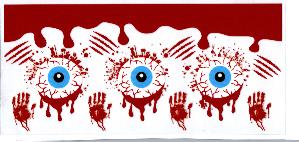 16oz blood dripping blue eyeballs halloween 98