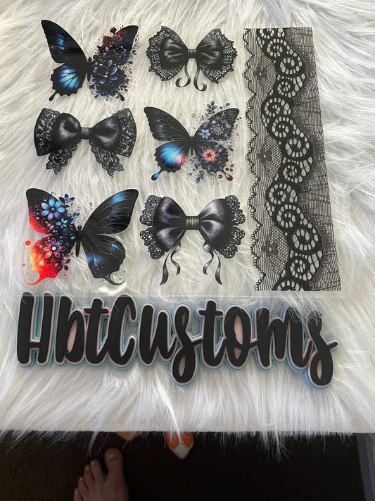 Dark Butterflies w/ Lace Element 10 x 10