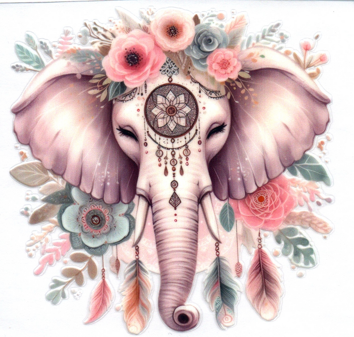 Elephant w/dream catcher Single Decal 99