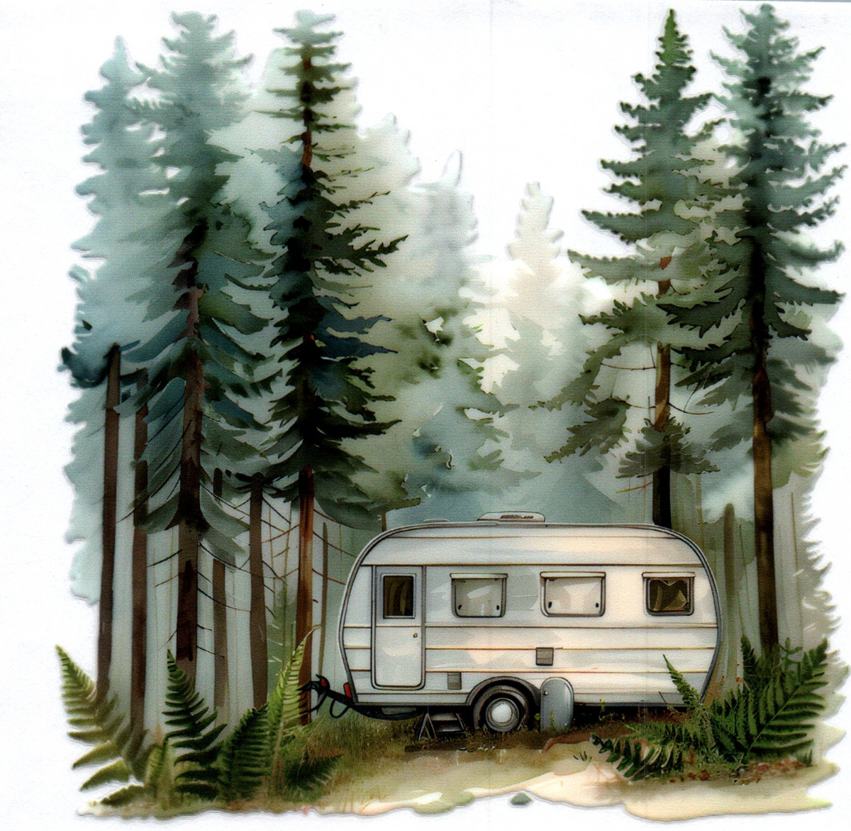 Camper in woods Misc. Single Decal 99