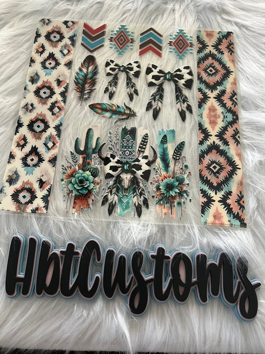Western Bows w/ Feathers Element 10 x 10