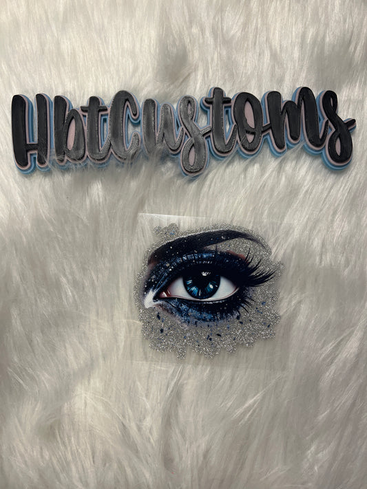Dark Blue Eye Glitter Decal