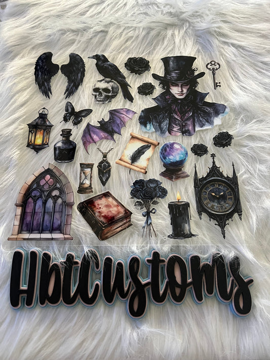 Dark Purple Gothic w/ Man 10 x 10