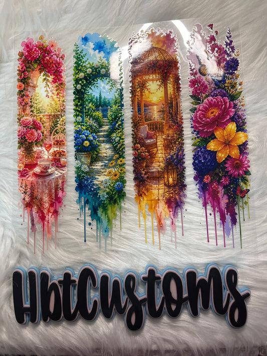 Flower Garden Brush Strokes Element