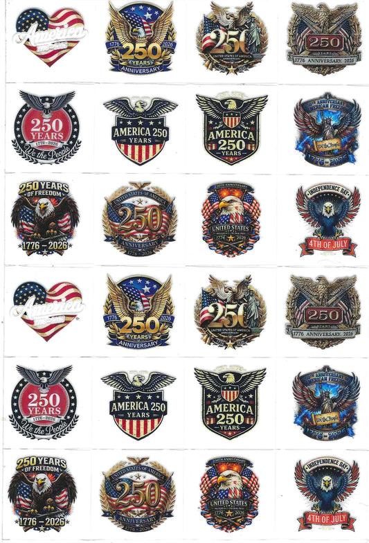 American 250 Annivesary Kiss Cut
